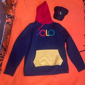 Polo ralph lauren hood & hat colorblock combo